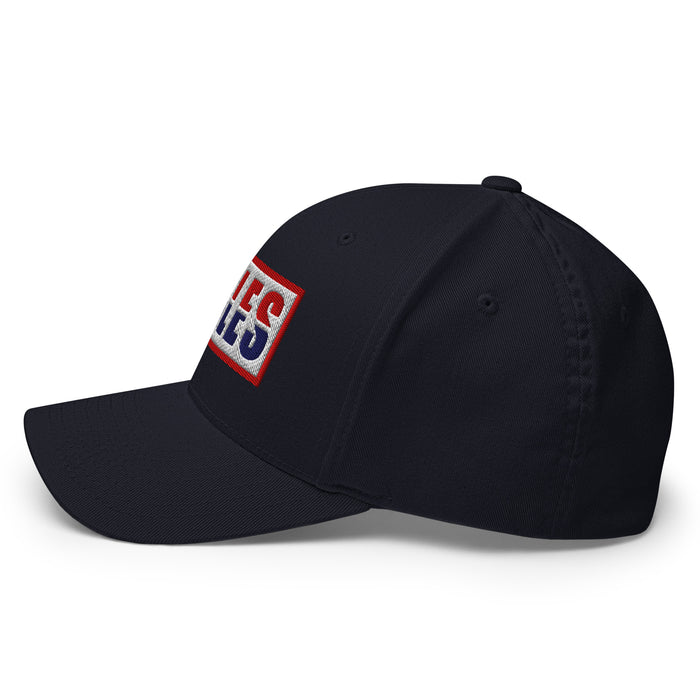 Side view of Allen High School Eagles Flexfit Navy Baseball Cap 205