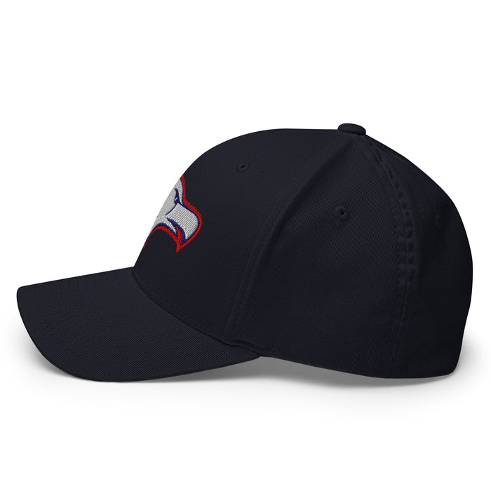 Side View of Allen High School Eagles Flexfit Navy Baseball Cap 208