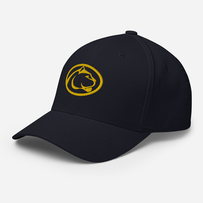 Side view of Nimitz High School Cougars Flexfit Navy Baseball Cap 208