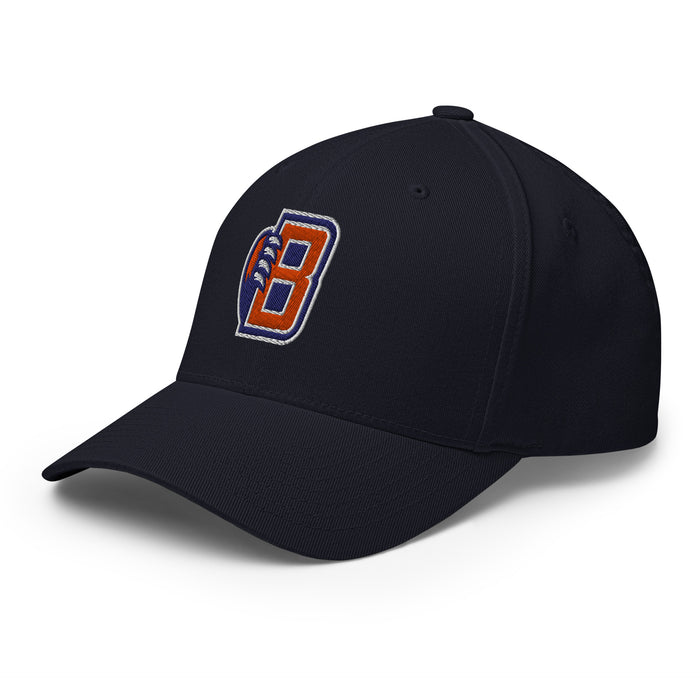 Profile view of Bridgeland High School Bears Flexfit Navy Baseball Cap 208