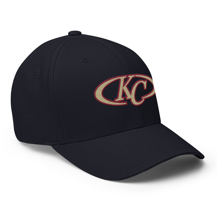 Profile view of Klein Collins High School Tigers Flexfit Navy Blue Baseball Cap 201