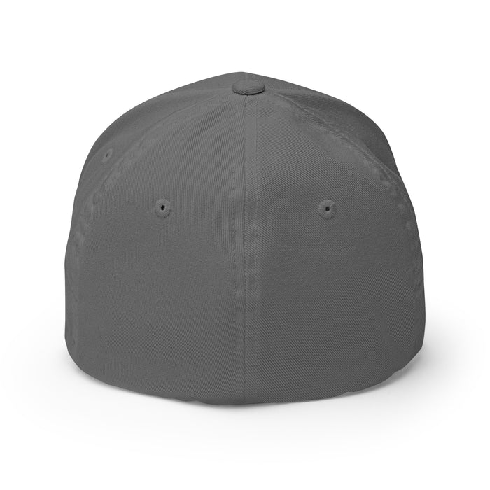 Back view of Hebron High School Hawks Flexfit Grey Baseball Cap 205