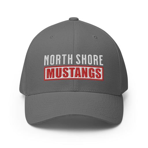 North Shore High School Mustangs Grey Flexfit Baseball Cap 202