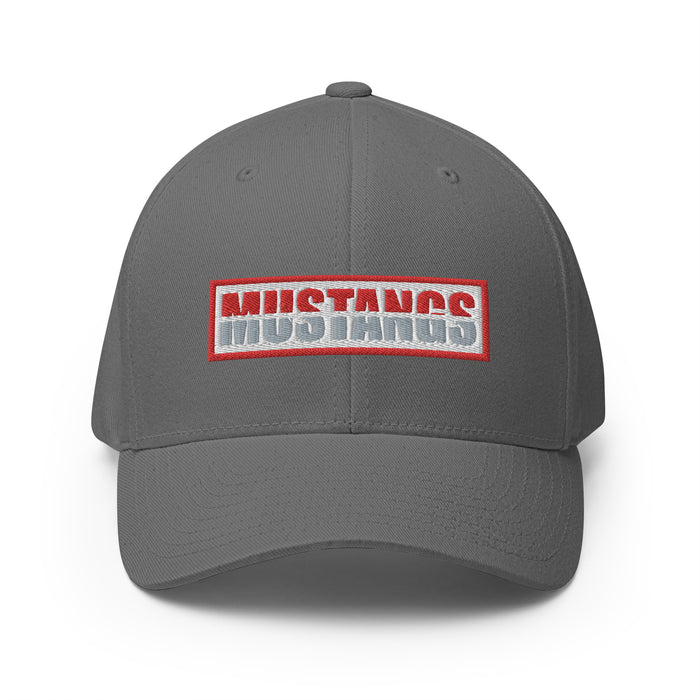 North Shore High School Mustangs Grey Flexfit Baseball Cap 205