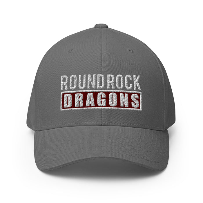 Round Rock High School Dragons Flexfit Grey Baseball Cap 202