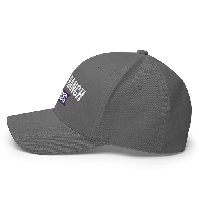 Side view of Morton Ranch High School Mavericks FlexFit Baseball Cap 208