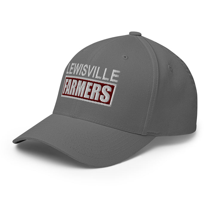 Side view of Lewisville High School Farmers Grey Flexfit Baseball Cap 202