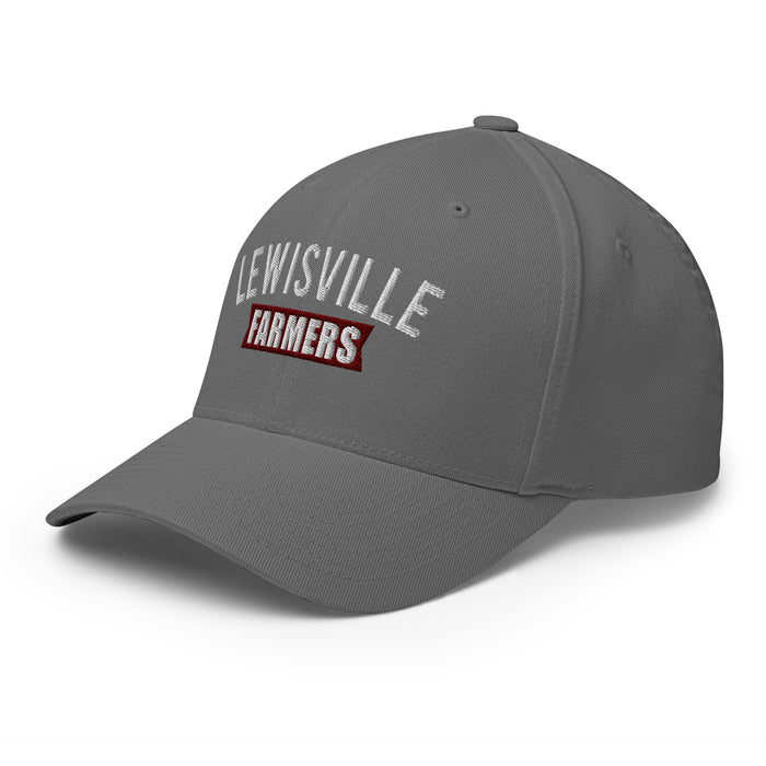 Side view of Lewisville High School Farmers Grey Flexfit Baseball Cap 203