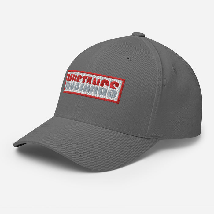 Side view of North Shore High School Mustangs Grey Flexfit Baseball Cap 205