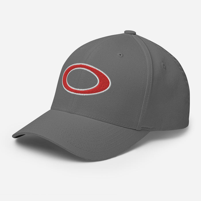 Side view of Odessa High School Bronchos Grey Flexfit Baseball Cap 208