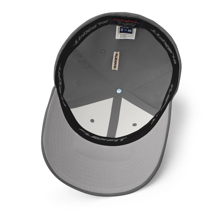 Underside view of Seven Lakes High School Spartans Flexfit Baseball Cap 207 - Grey