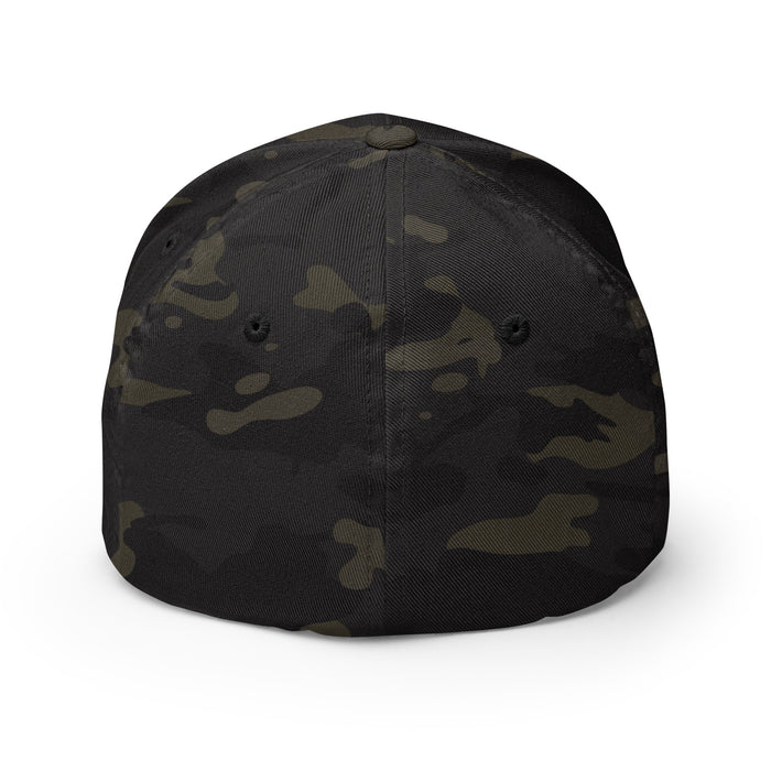 Back view of Klein Oak Panthers Flexfit Multicam Black Baseball Cap 206