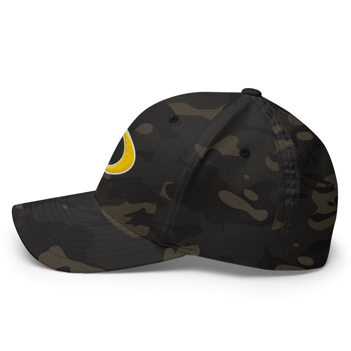 Side view of Klein Oak Panthers Flexfit Multicam Black Baseball Cap 206