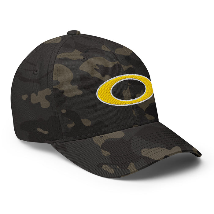 Profile view of Klein Oak Panthers Flexfit Multicam Black Baseball Cap 206