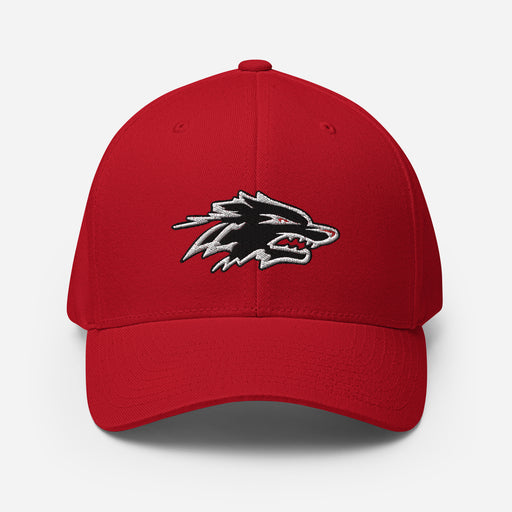 Langham Creek High School Lobos Flexfit Red Baseball Cap 208