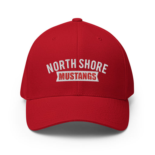 North Shore High School Mustangs Red Flexfit Baseball Cap 203