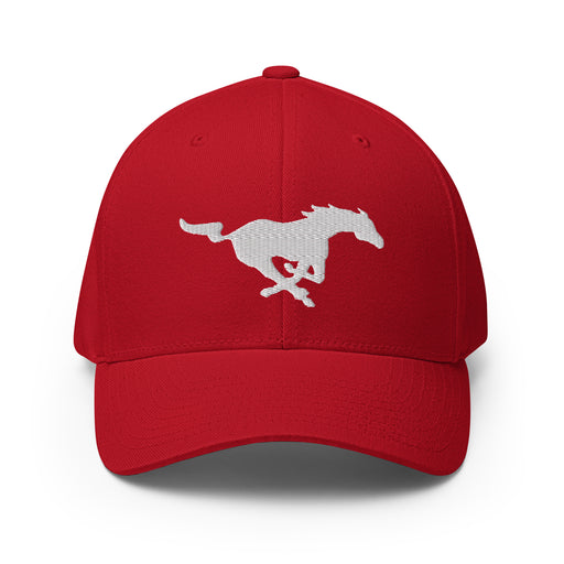 North Shore High School Mustangs Red Flexfit Baseball Cap 208