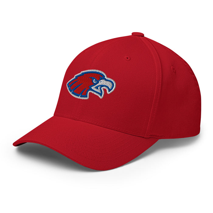 Profile view of Oak Ridge High School War Eagles Flexfit Baseball Cap 208 - Red