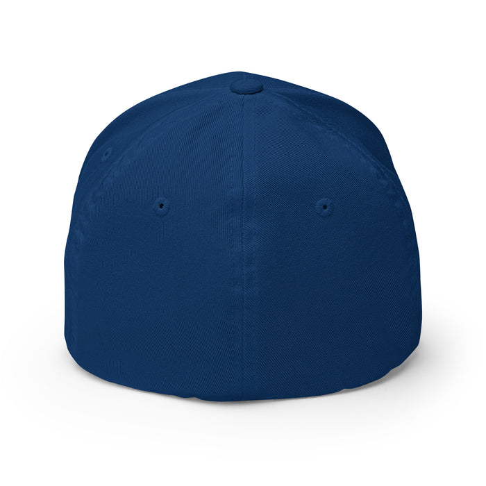 Back view of St. Fredericks High School Royal Blue Flexfit Baseball Cap 208