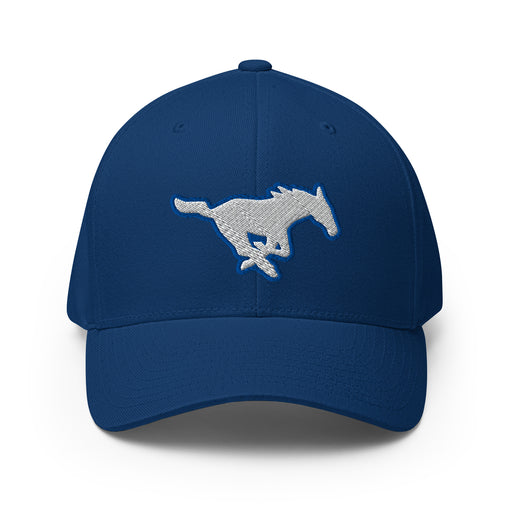 Taylor High School Mustangs Flexfit Baseball Cap 201 - Royal blue cap
