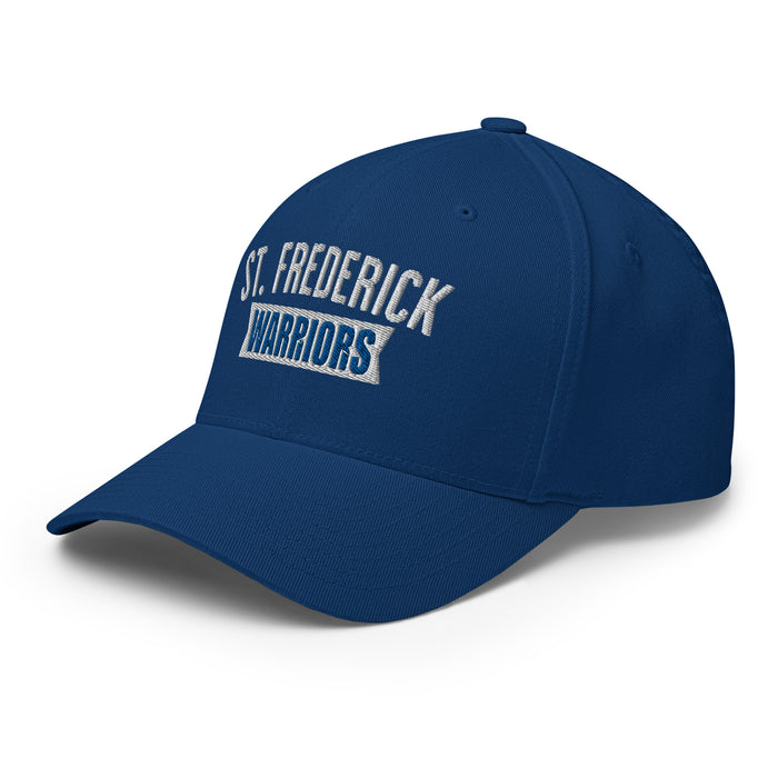 Left profile view of St. Fredericks High School Royal Blue Flexfit Baseball Cap 203