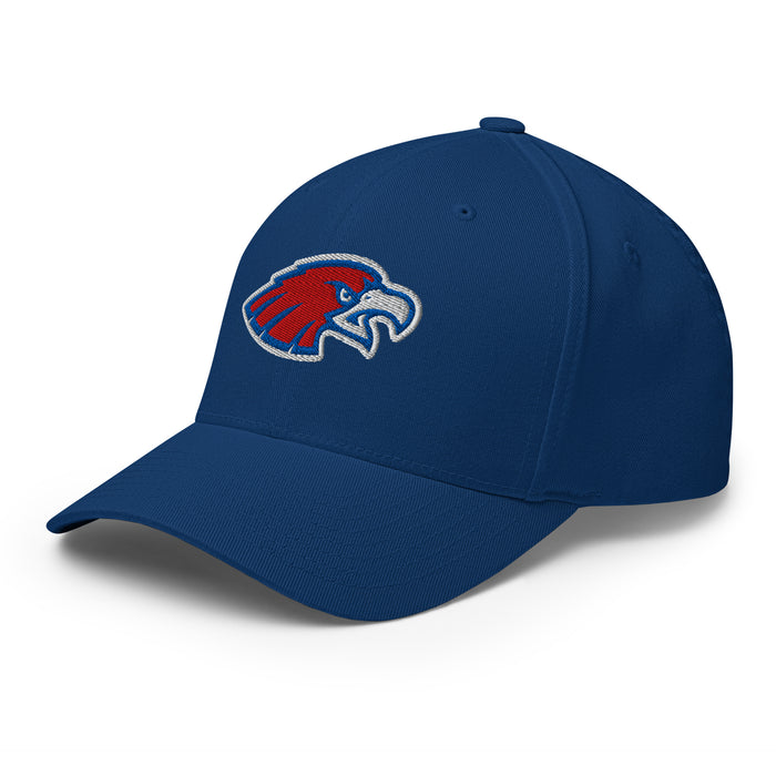 Profile view of Oak Ridge High School War Eagles Flexfit Baseball Cap 208 - Royal Blue