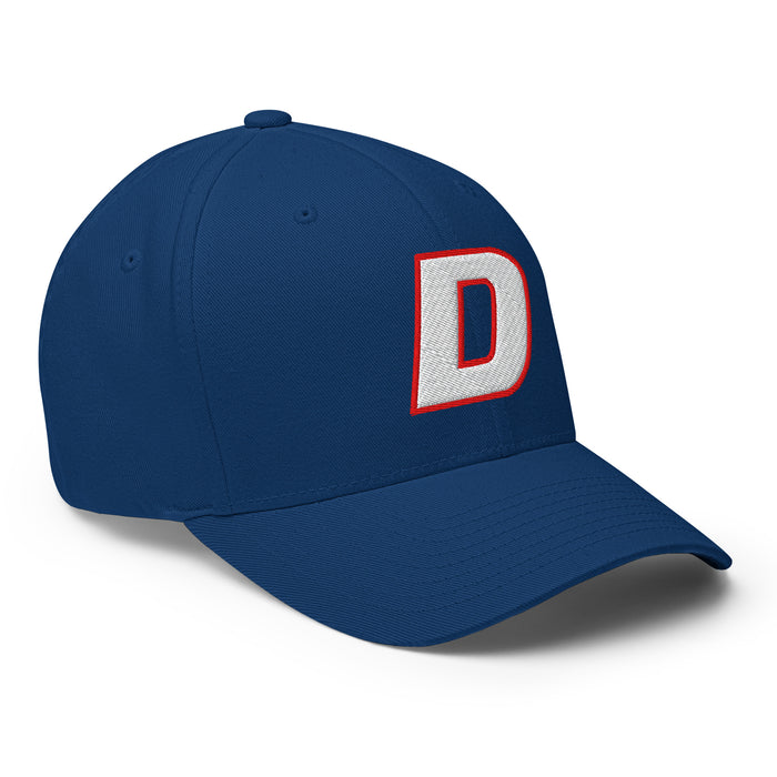 Right profile view of Duncanville High School Panthers Flexfit Royal Blue Baseball Cap 207