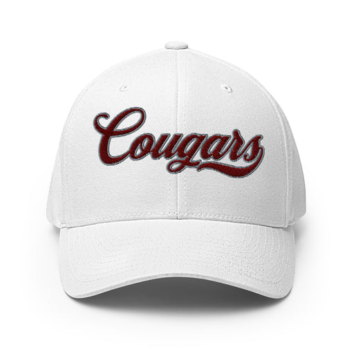 Cinco Ranch Cougars Flexfit White Baseball Cap 223