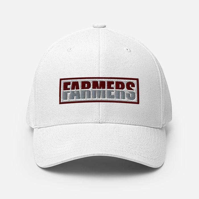 Lewisville High School Farmers White Flexfit Baseball Cap 205