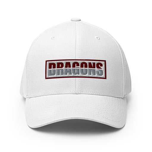 Round Rock High School Dragons Flexfit White Baseball Cap 205