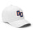 Right side profile view of Grand Oaks High School Grizzlies Flexfit White Baseball Cap 208