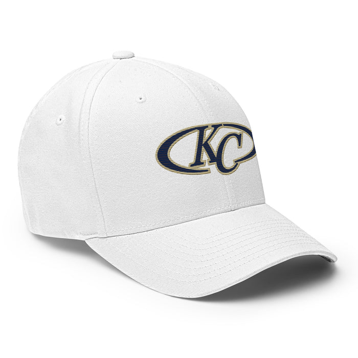Profile view of Klein Collins High School Tigers Flexfit White Baseball Cap 201
