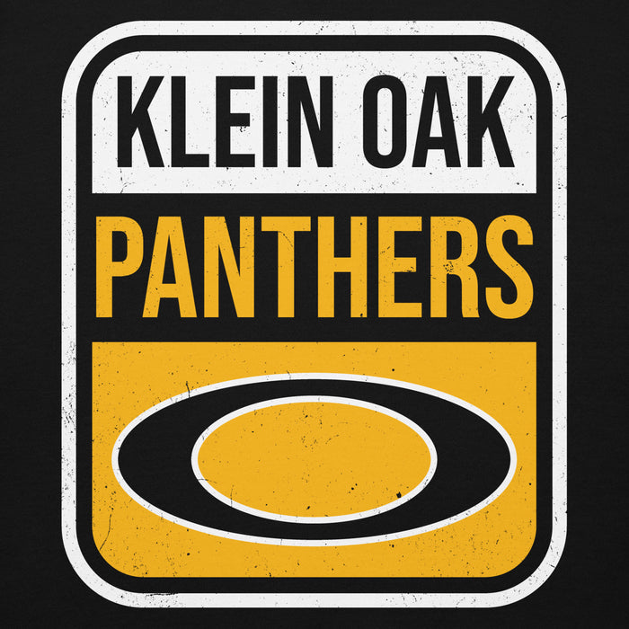 Close-up view of Klein Oak High School Panthers Premium Black Unisex Hoodie 001