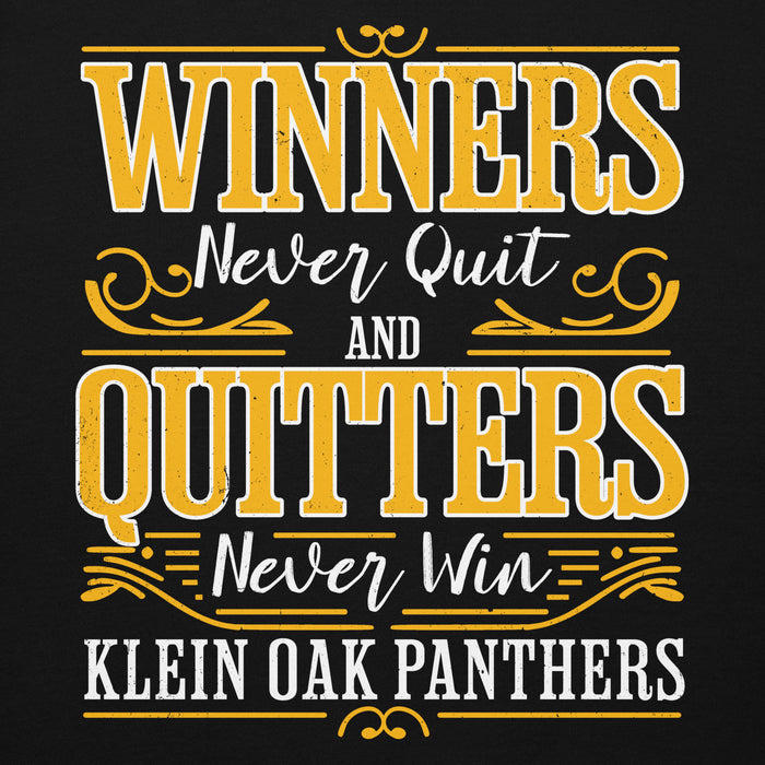 Close-up view of Klein Oak High School Panthers Premium Black Unisex Hoodie 237