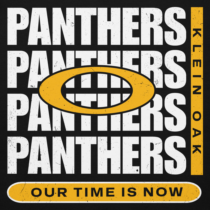 Close-up view of Klein Oak High School Panthers Premium Black Unisex Hoodie 235