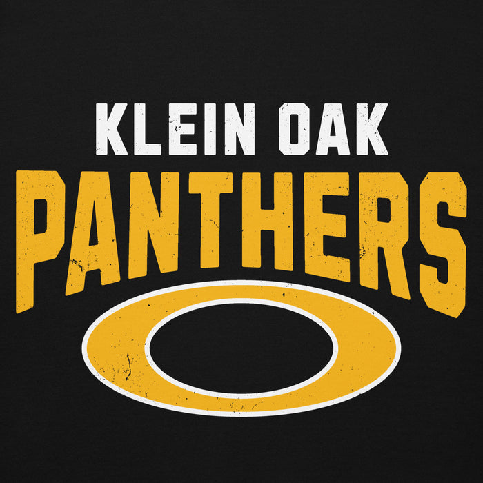 Close-up view of Klein Oak High School Panthers Premium Black Unisex Hoodie 234