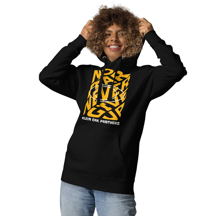 Man wearing Klein Oak High School Panthers Premium Black Unisex Hoodie 236