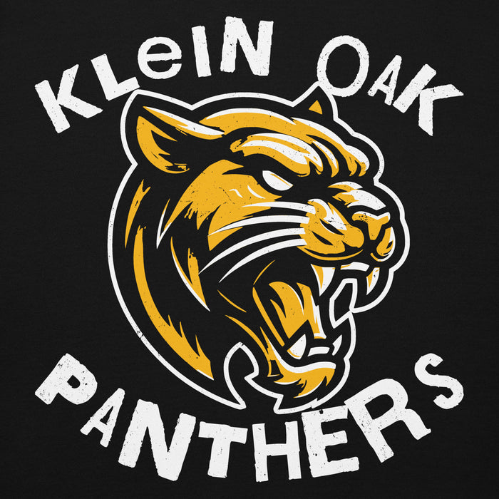 Close-up view of Klein Oak High School Panthers Premium Black Unisex Hoodie 228