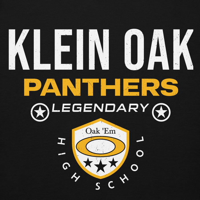 Close-up view of Klein Oak High School Panthers Premium Black Unisex Hoodie 003