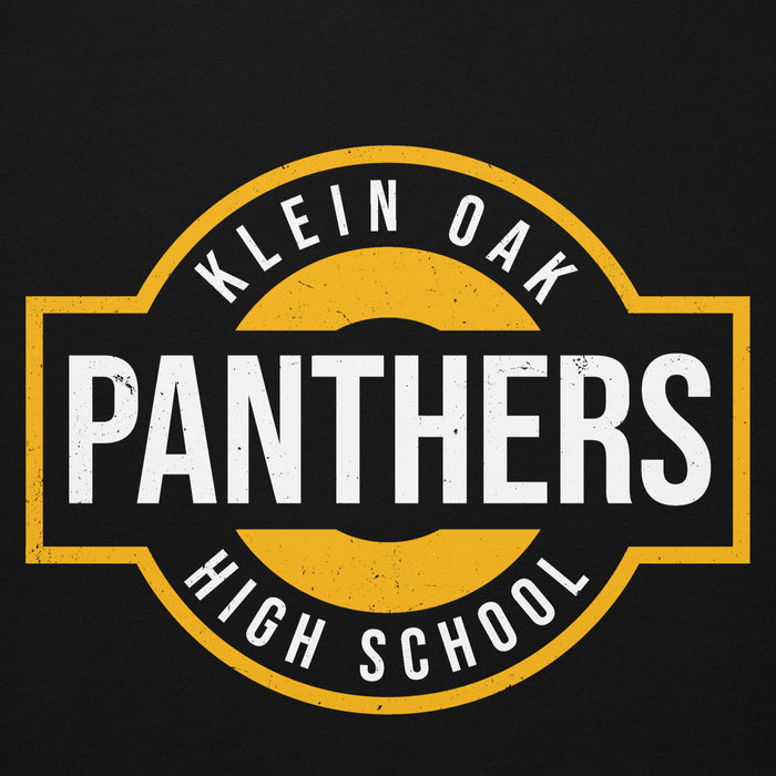 Close-up view of Klein Oak High School Panthers Premium Black Unisex Hoodie 011