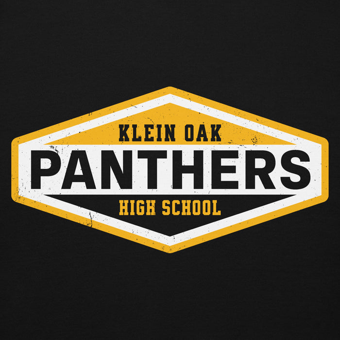Close-up view of Klein Oak High School Panthers Premium Black Unisex Hoodie 009