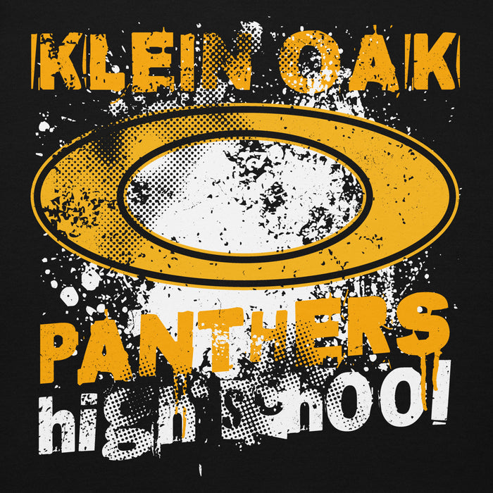 Close-up view of Klein Oak High School Panthers Premium Black Unisex Hoodie 205