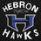 Close-up view of Hebron High School Hawks Black Premium Unisex Hoodie 228