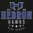 Close-up view of Hebron High School Hawks Black Premium Unisex Hoodie 217