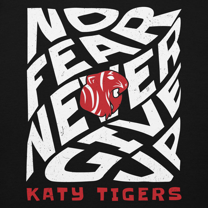 Close-up view of Katy High School Tigers Black Premium Unisex Hoodie 236