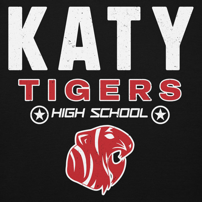 Close-up view of Katy High School Tigers Black Premium Unisex Hoodie 003