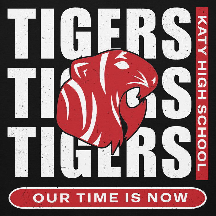 Close-up view of Katy High School Tigers Black Premium Unisex Hoodie 235