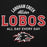 Close-up view of Langham Creek High School Lobos Black Premium Unisex Hoodie 040