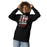 Woman wearing Langham Creek High School Lobos Black Premium Unisex Hoodie 232
