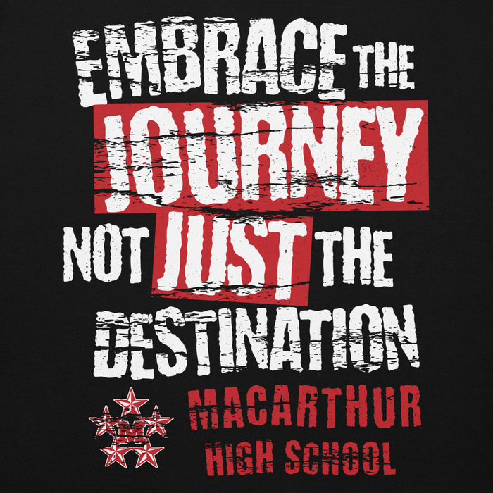 Close-up view of MacArthur High School Generals Black Premium Unisex Hoodie 232